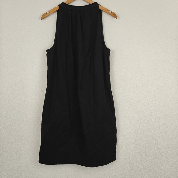 Theory Nallane Light Poplin Sleeveless Black Cotton V-neck Mini Dress Size 6 - Picture 13 of 16